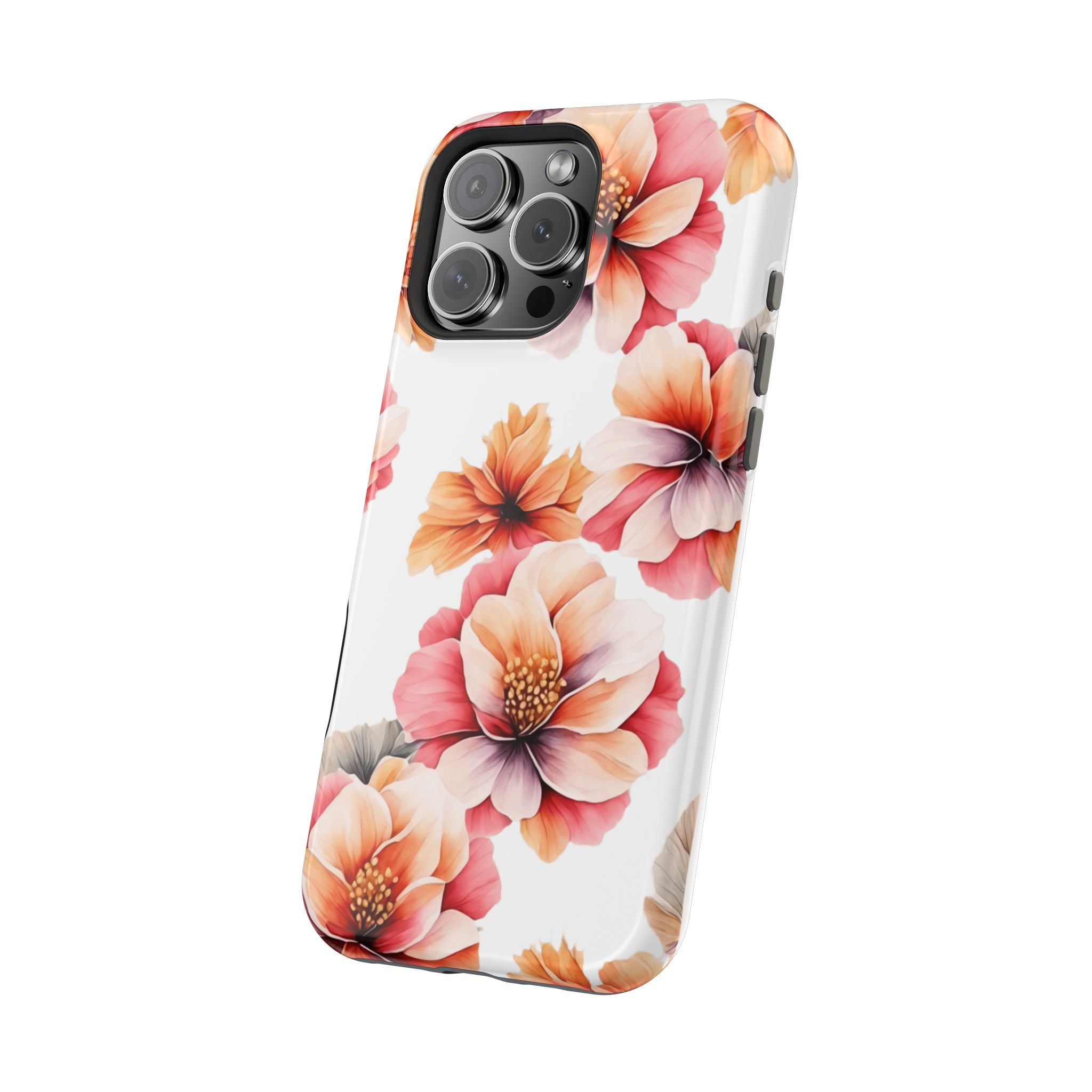 Floral Magnetic Phone Case, Stylish Flower Phone Cover, Durable Magnetic Tough Case, Trendy Floral Design Case, Perfect Gift for Her