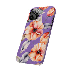 Floral Slim Phone Case, Stylish Phone Cover, Feminine Phone Accessory, Spring Gift, Flower Pattern Design