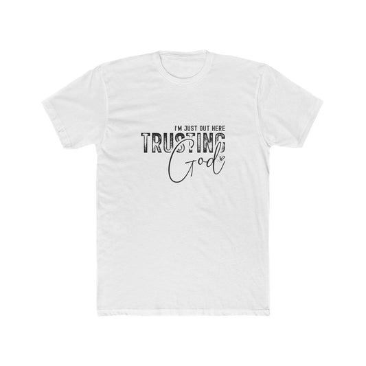 Trusting God Unisex Crew Tee, Inspirational T-Shirt, Cotton Top for Faith, Christian Gift, Encouragement Wear