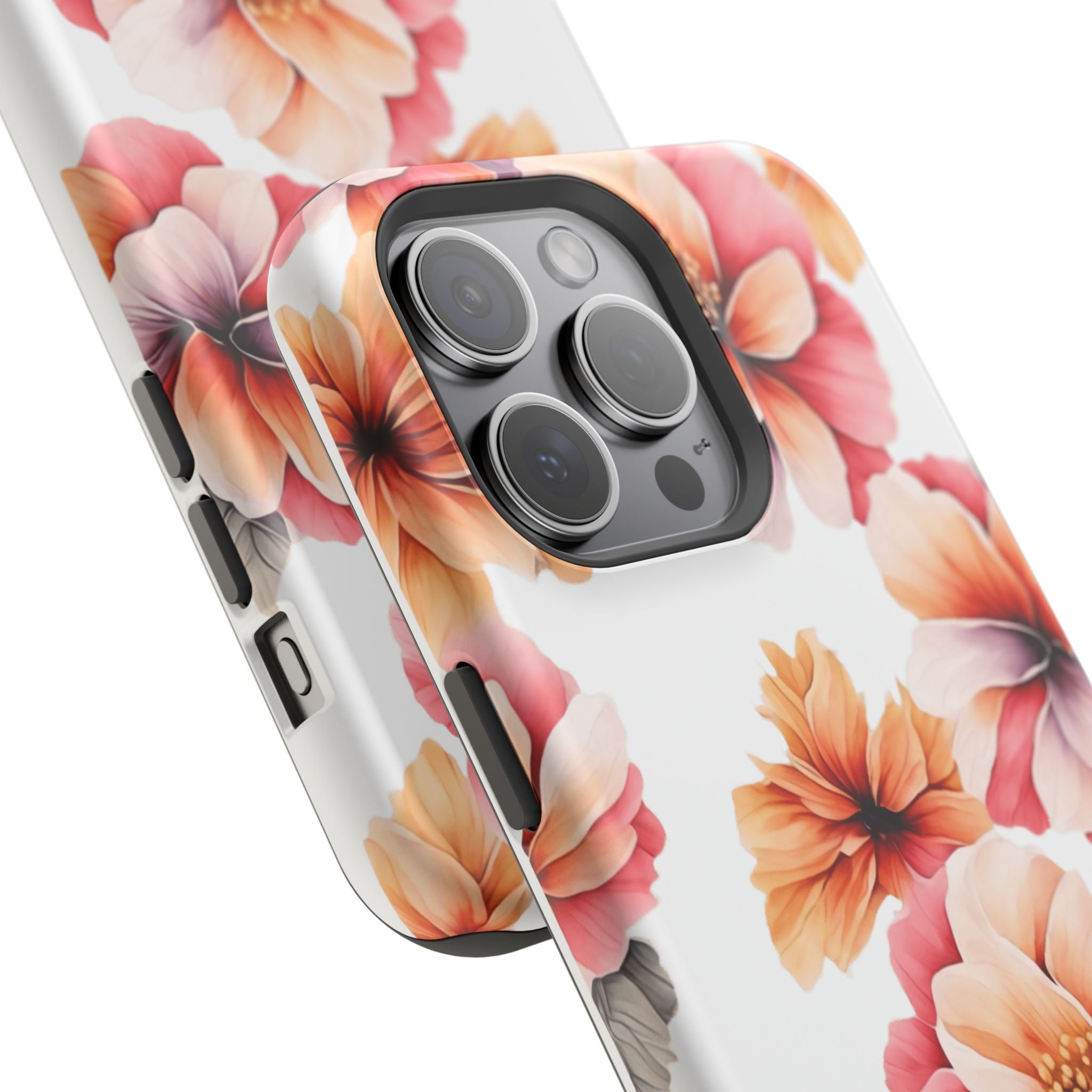 Floral Magnetic Phone Case, Stylish Flower Phone Cover, Durable Magnetic Tough Case, Trendy Floral Design Case, Perfect Gift for Her