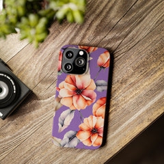 Floral Slim Phone Case, Stylish Phone Cover, Feminine Phone Accessory, Spring Gift, Flower Pattern Design