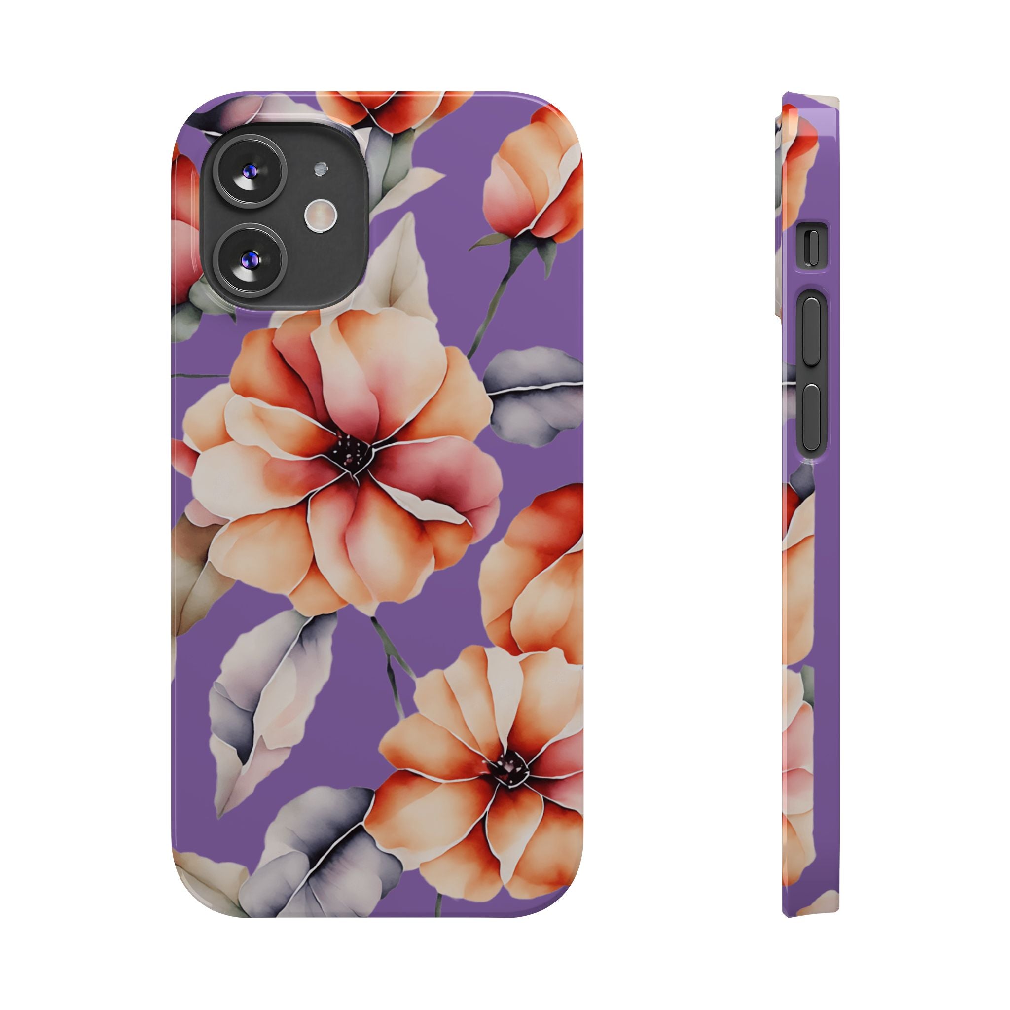Floral Slim Phone Case, Stylish Phone Cover, Feminine Phone Accessory, Spring Gift, Flower Pattern Design