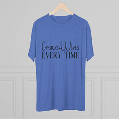 Grace Wins Unisex Tri-Blend Tee, Inspirational T-Shirt, Comfortable Crew Shirt, Motivational Apparel, Everyday Wear, Gift Idea