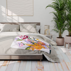Vibrant Floral Arctic Fleece Blanket | Cozy Decor, Gift for Her, Home Essentials, Spring Decor, Wedding Gift