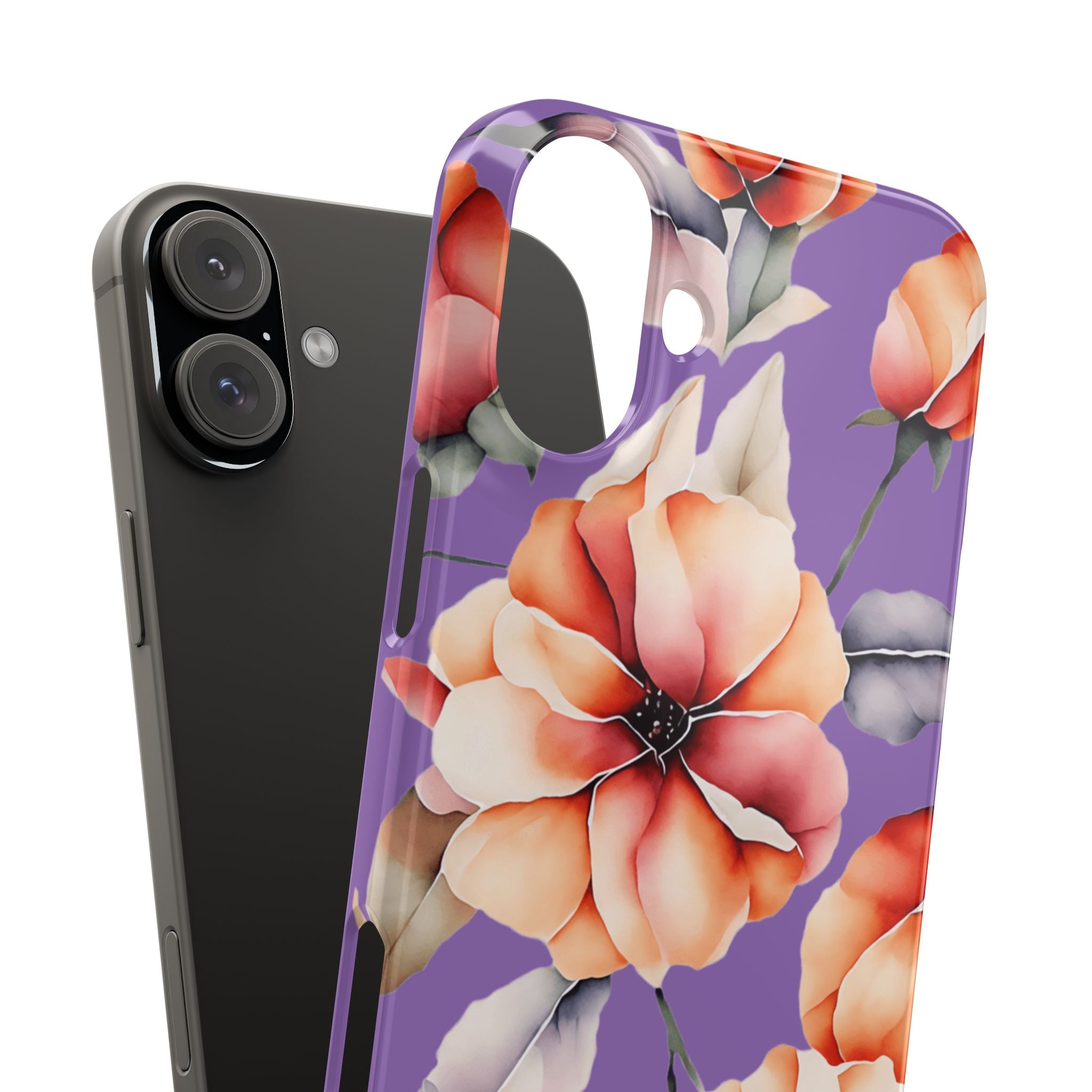 Floral Slim Phone Case, Stylish Phone Cover, Feminine Phone Accessory, Spring Gift, Flower Pattern Design