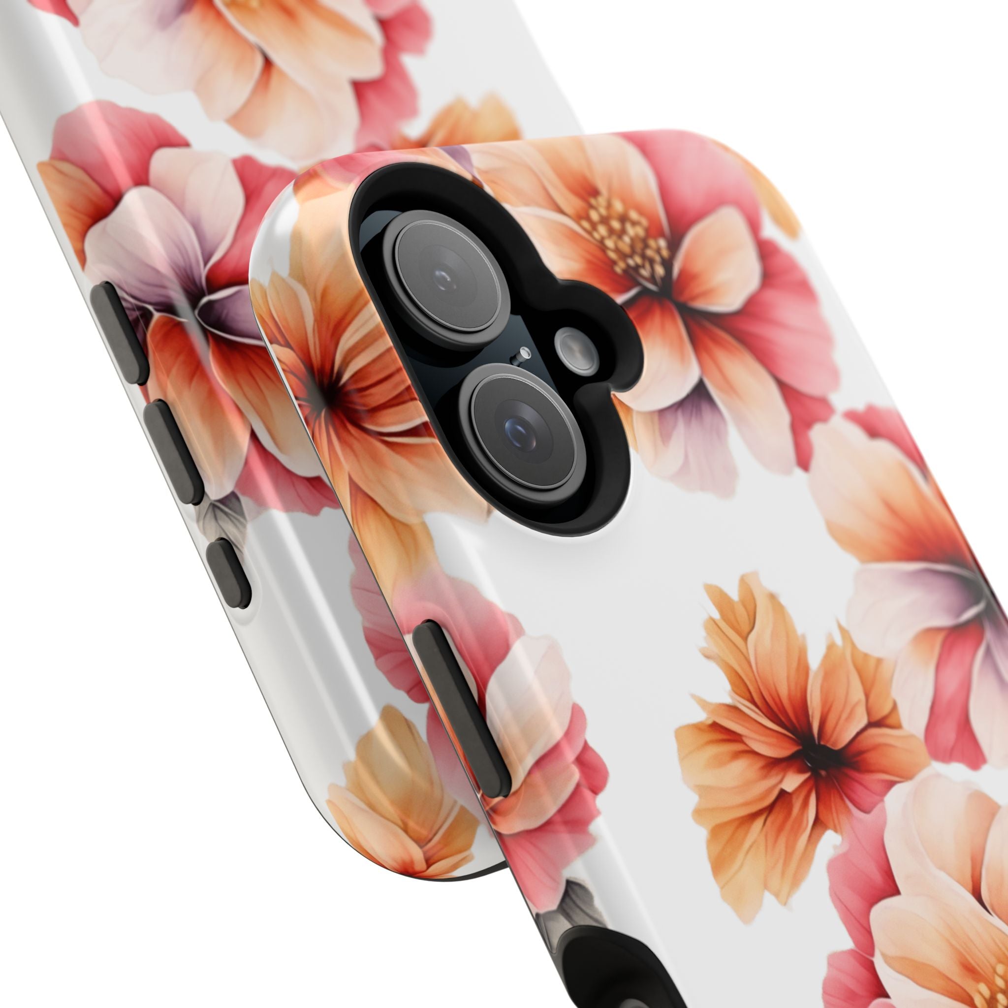 Floral Magnetic Phone Case, Stylish Flower Phone Cover, Durable Magnetic Tough Case, Trendy Floral Design Case, Perfect Gift for Her