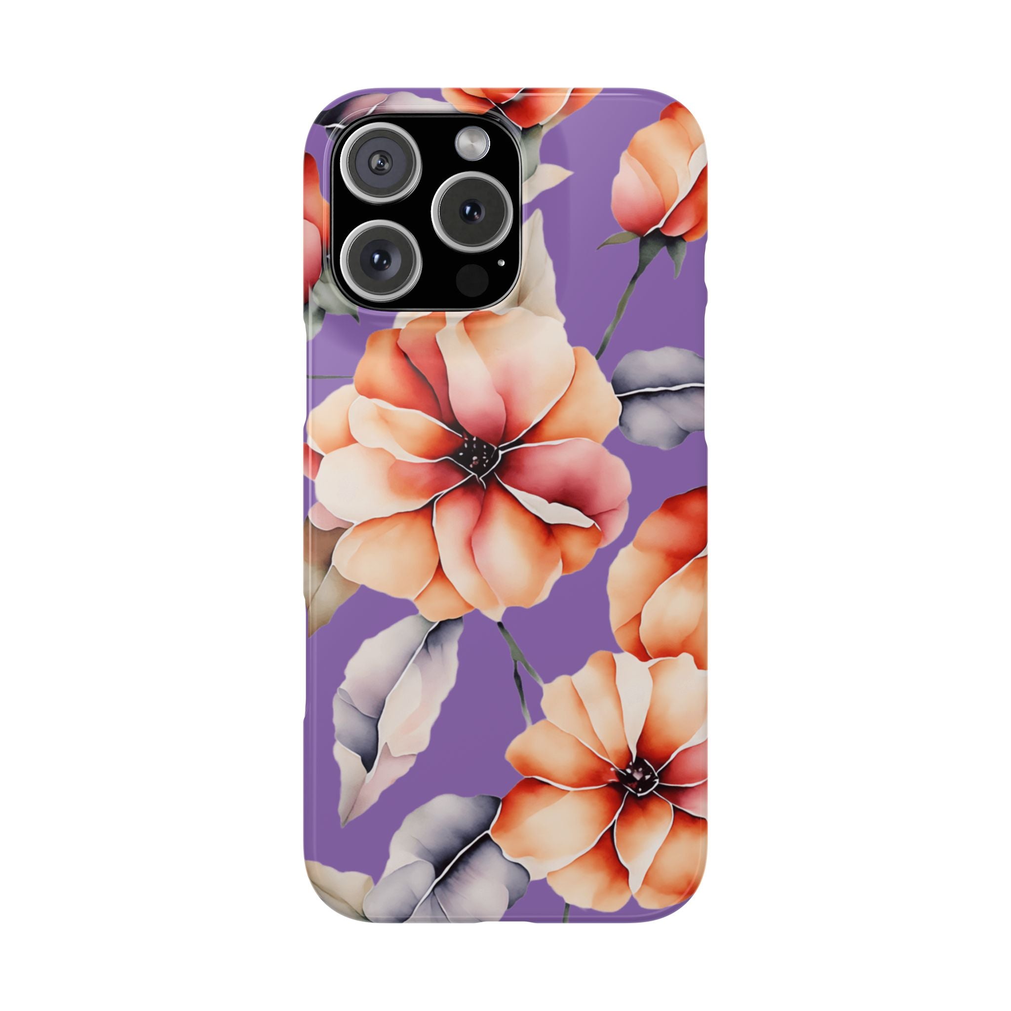 Floral Slim Phone Case, Stylish Phone Cover, Feminine Phone Accessory, Spring Gift, Flower Pattern Design