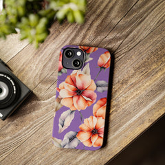 Floral Slim Phone Case, Stylish Phone Cover, Feminine Phone Accessory, Spring Gift, Flower Pattern Design