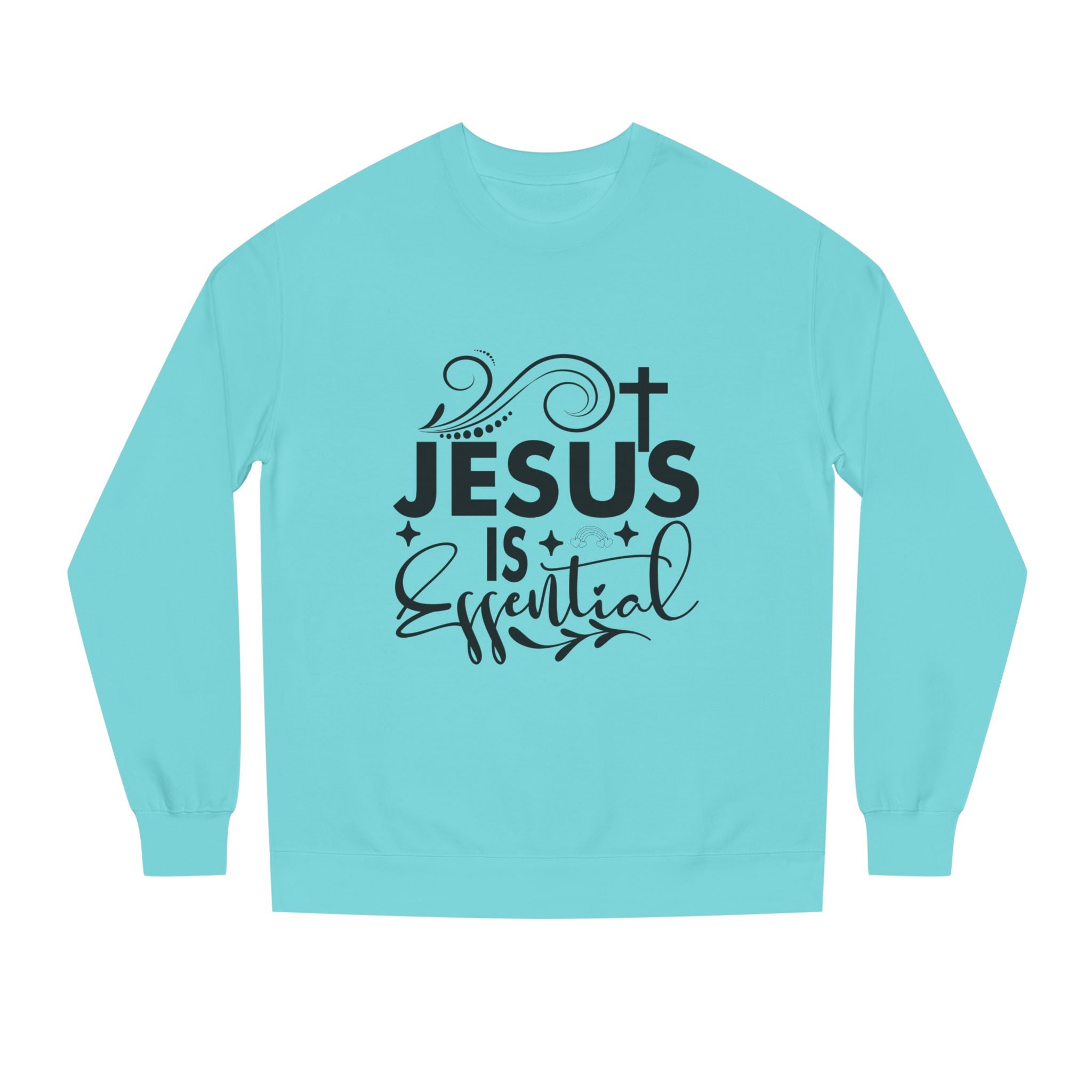 Christian Motivational Sweatshirt - Jesus is Essential, Faith Apparel, Unisex Fashion, Everyday Wear, Perfect Gift for Believers