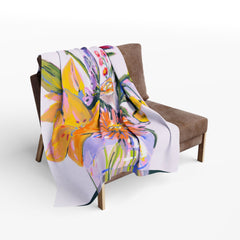 Vibrant Floral Arctic Fleece Blanket | Cozy Decor, Gift for Her, Home Essentials, Spring Decor, Wedding Gift