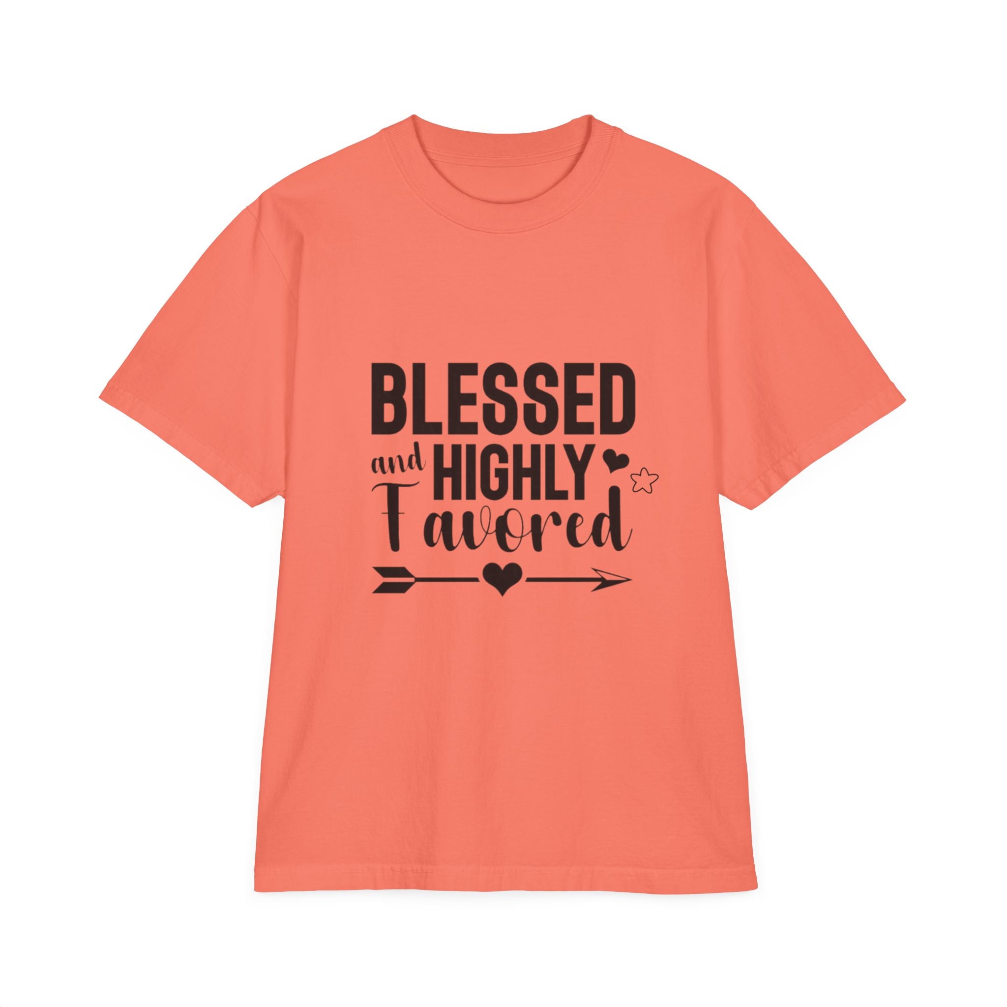 Blessed and Highly Favored Unisex Drop-Shoulder T-Shirt, Inspirational Tee, Faith-Based Gift, Everyday Comfort Shirt, Casual Wear