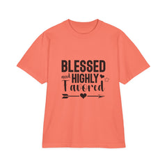 Blessed and Highly Favored Unisex Drop-Shoulder T-Shirt, Inspirational Tee, Faith-Based Gift, Everyday Comfort Shirt, Casual Wear