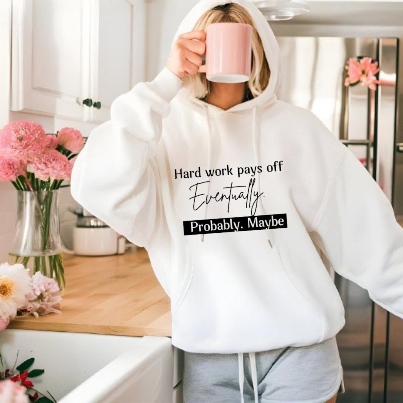 Hard Work Pays Off Hoodie, Motivational Sweatshirt for Students, Inspirational Gift, Casual Wear, Self-Care Outfit, Cozy Champion Pullover