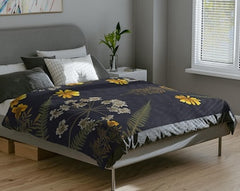 Cozy Floral Fleece Blanket, Soft Blanket for Home Decor, Gift for Her, Snuggle Blanket, Couch Throw for Any Season