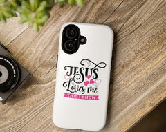 Jesus Loves Me Tough Magnetic Phone Case, Cute Christian Phone Cover, Faith-Based Gift, Inspirational Accessory, Unique Holiday Present
