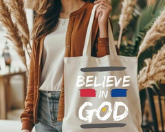 Natural Cotton Tote Bag with Abstract Design | Eco-Friendly Shopping, Market Tote, Everyday Carry, Gift for Her, Reusable Bag