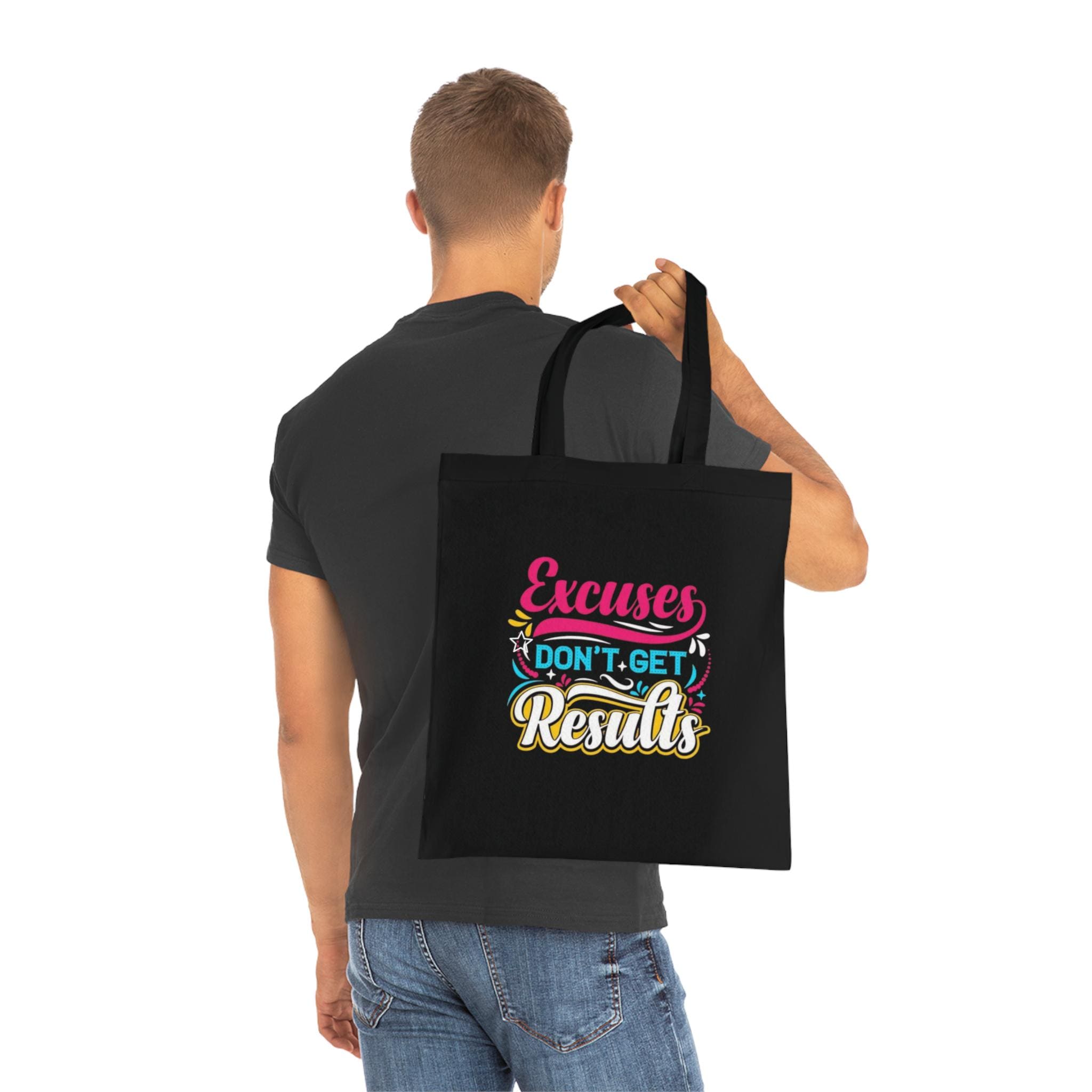 Motivational Cotton Tote Bag: Personalized Eco-Friendly Shopping, Gym, Work, Gift, Fitness